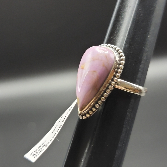 NEW Phosphosiderite Sterling Silver Ring Size 7 Pear Shape Purple Gemstone Boho - Picture 6 of 11